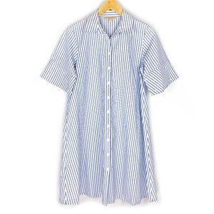 Hope & Harlow | Striped Pearl Sleeves Shirtdress